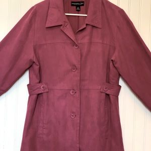 Pink Suede-like longer jacket
